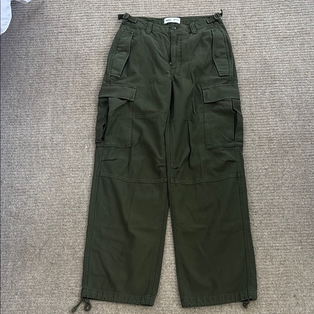 TNA Green Cargo Pants with Relaxed Fit